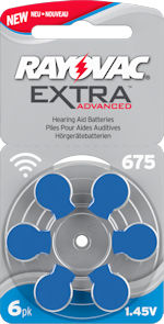 675AE (BLUE tab) hearing aid batteries. 
<B>Capacity:</b> 650mAh
6 batteries per card.