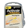 Duracell Activair DA10 (Yellow Tab) 100 mAh hearing aid batteries. 1.45v Easy Tab Packs.